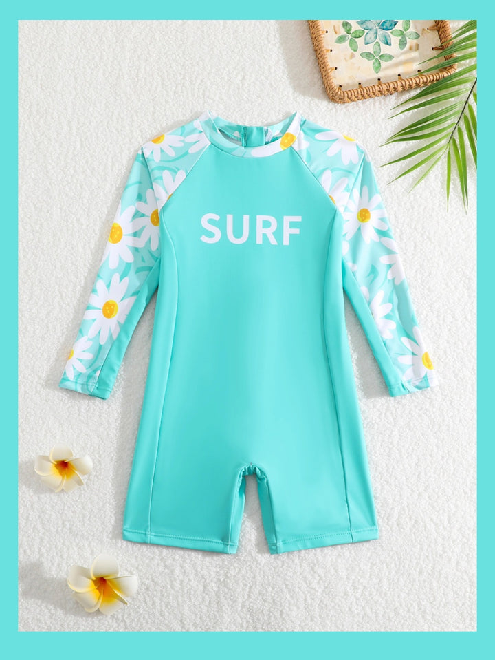 Damer Surfdragt med lange ærmer og blomstret design Stilla