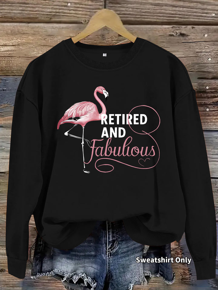 Kvinders sweatshirt med unikt flamingo motiv og inspirerende print Stilla