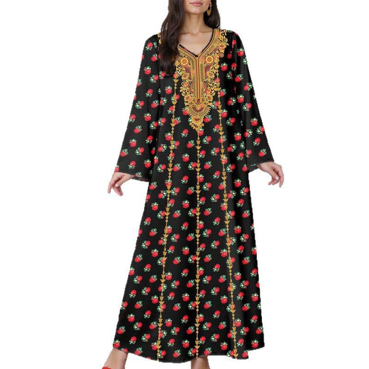 Femme Elegant Blomster Maxi Kjole med Dekoreret Udsnit Stilla