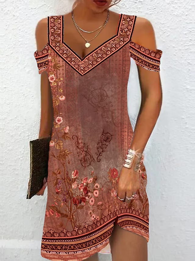 Dame sommerkjole med floral design Stilla