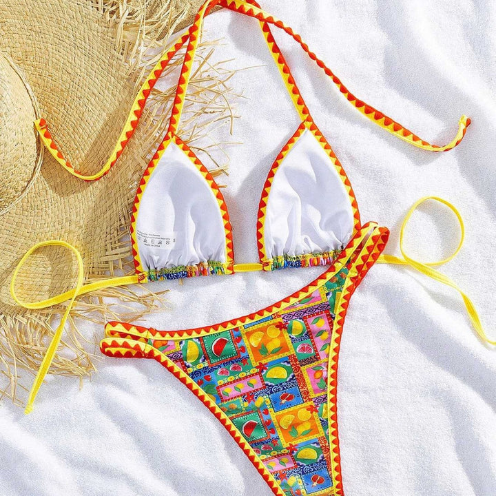 Damer Triangel-Bikini med farverig mønsterblanding Skovae