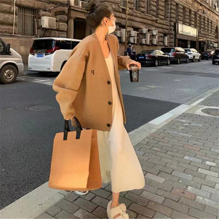 Femme Oversized Knap-Front Strikcardigan Stilla