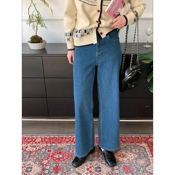 Kvinders højtaljede jeans med bred ben Stilla