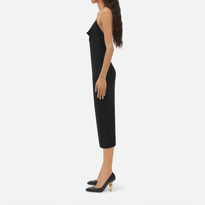 Femme Elegante Spids-Tå Høj-Hæl Pumps med skulpturel gylden accent Stilla