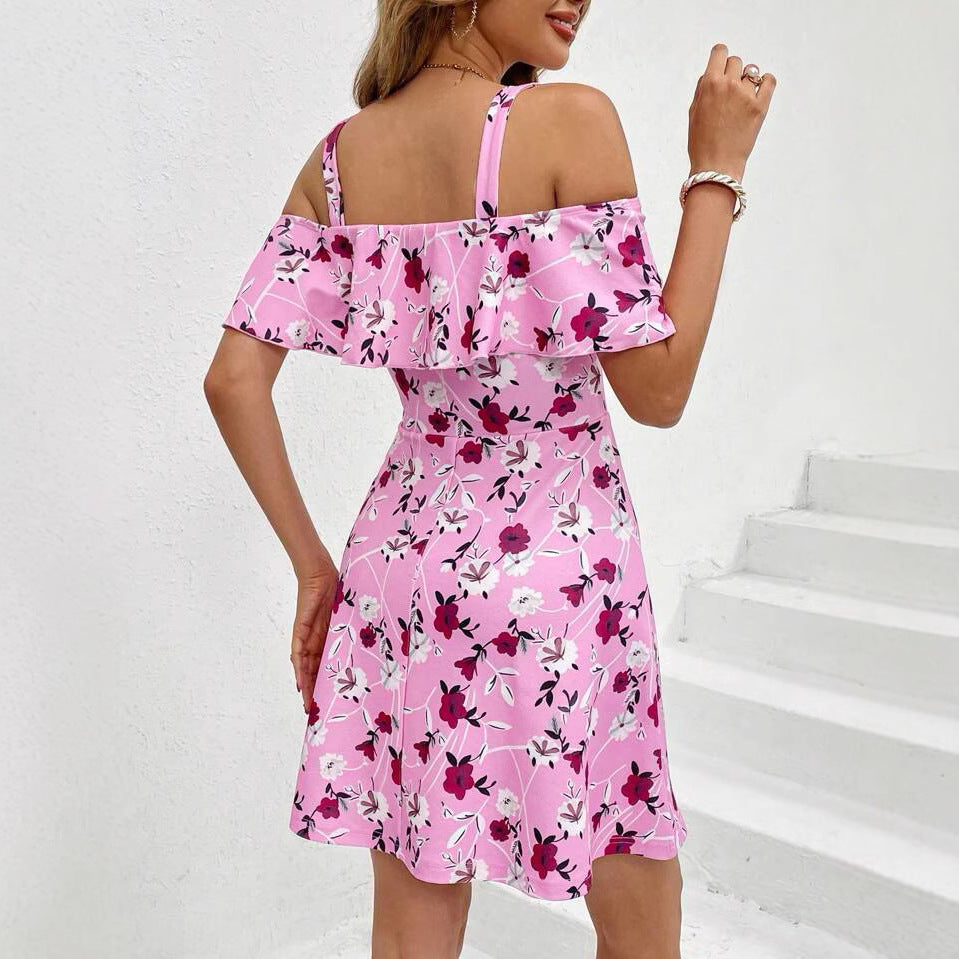 Dame Off-Shoulder Udsplittet Kjole Stilla