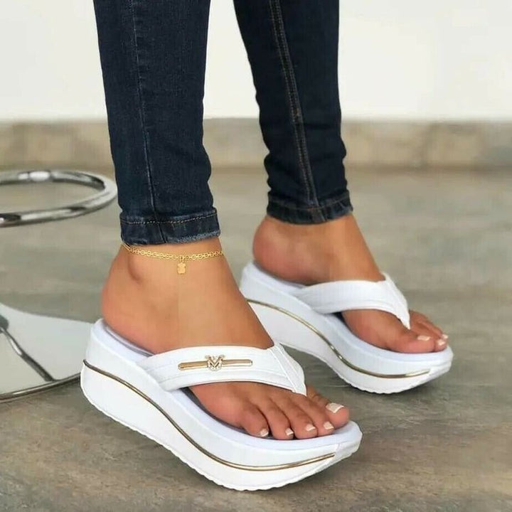 Dame Sporty Tå-sandaler med luftig platform og moderne dekoration Stilla