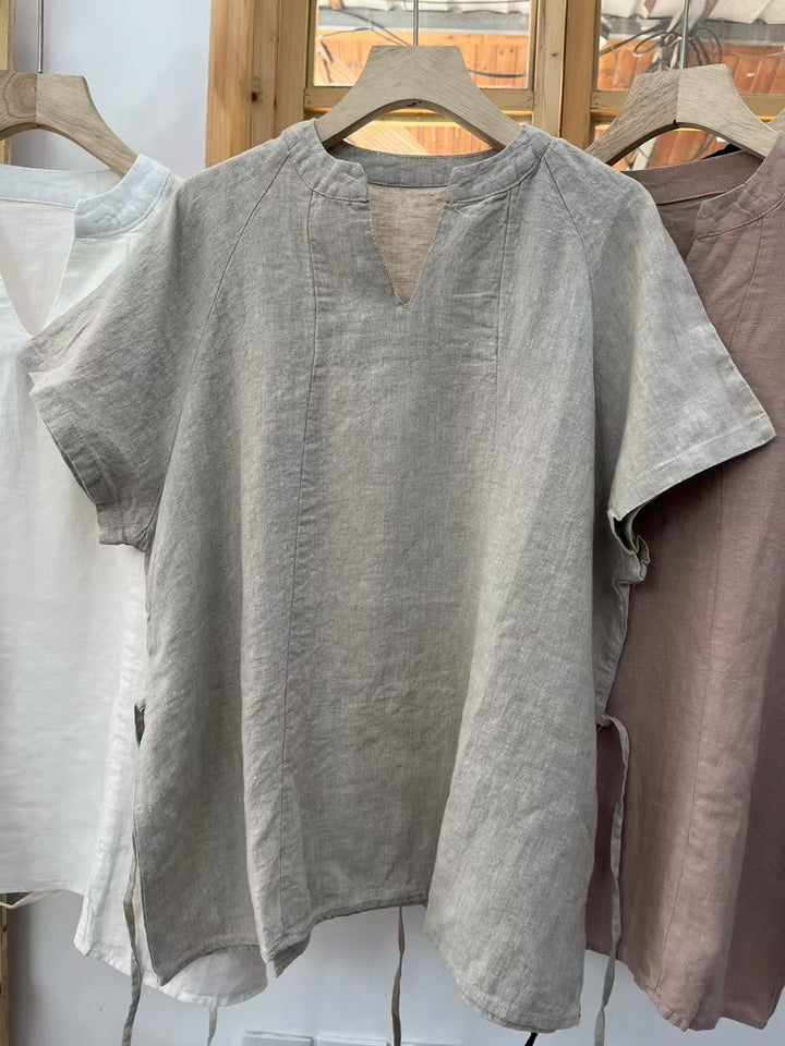 Femme Relaxed Fit Naturale Linned Bluse Stilla