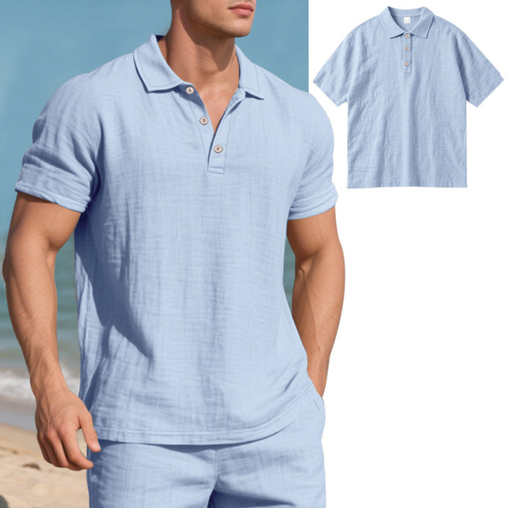 Herrer afslappet Polo-shirt med struktureret design Stilla