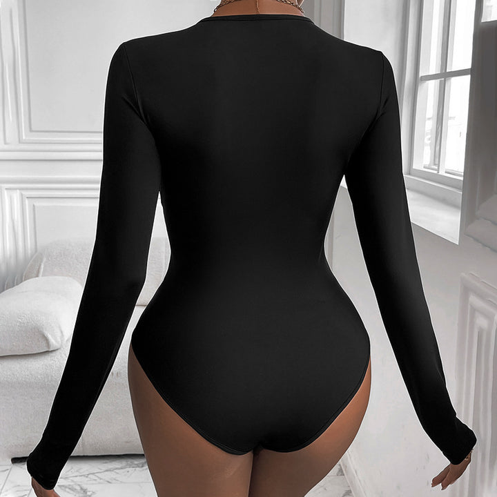 Dame Langærmet Bodystocking med innovativt Knytedesign Stilla