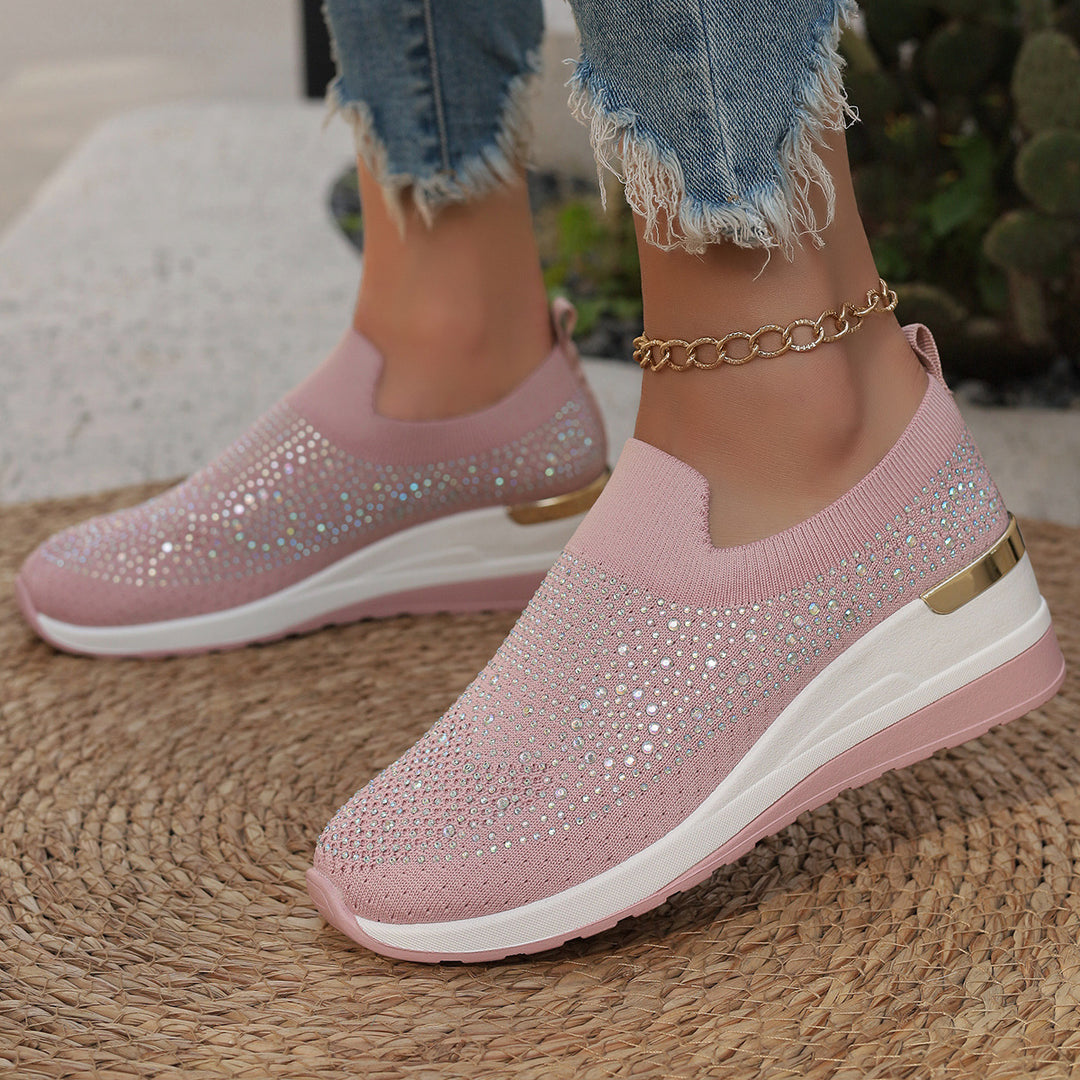 Dame Glitrende Slip-On Sneakers med ergonomisk dæmpning og stødabsorberende sål Stilla