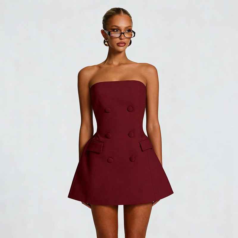 Dame Elegant aften kjole med off-shoulder-design og flydende kappe Skovae
