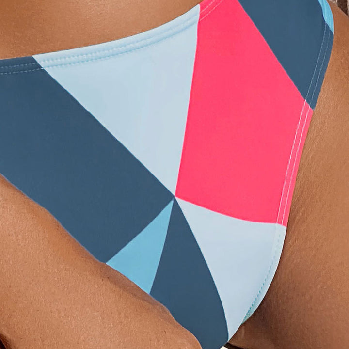 Dame bikinisæt med geometrisk snit og sporty overdel Stilla