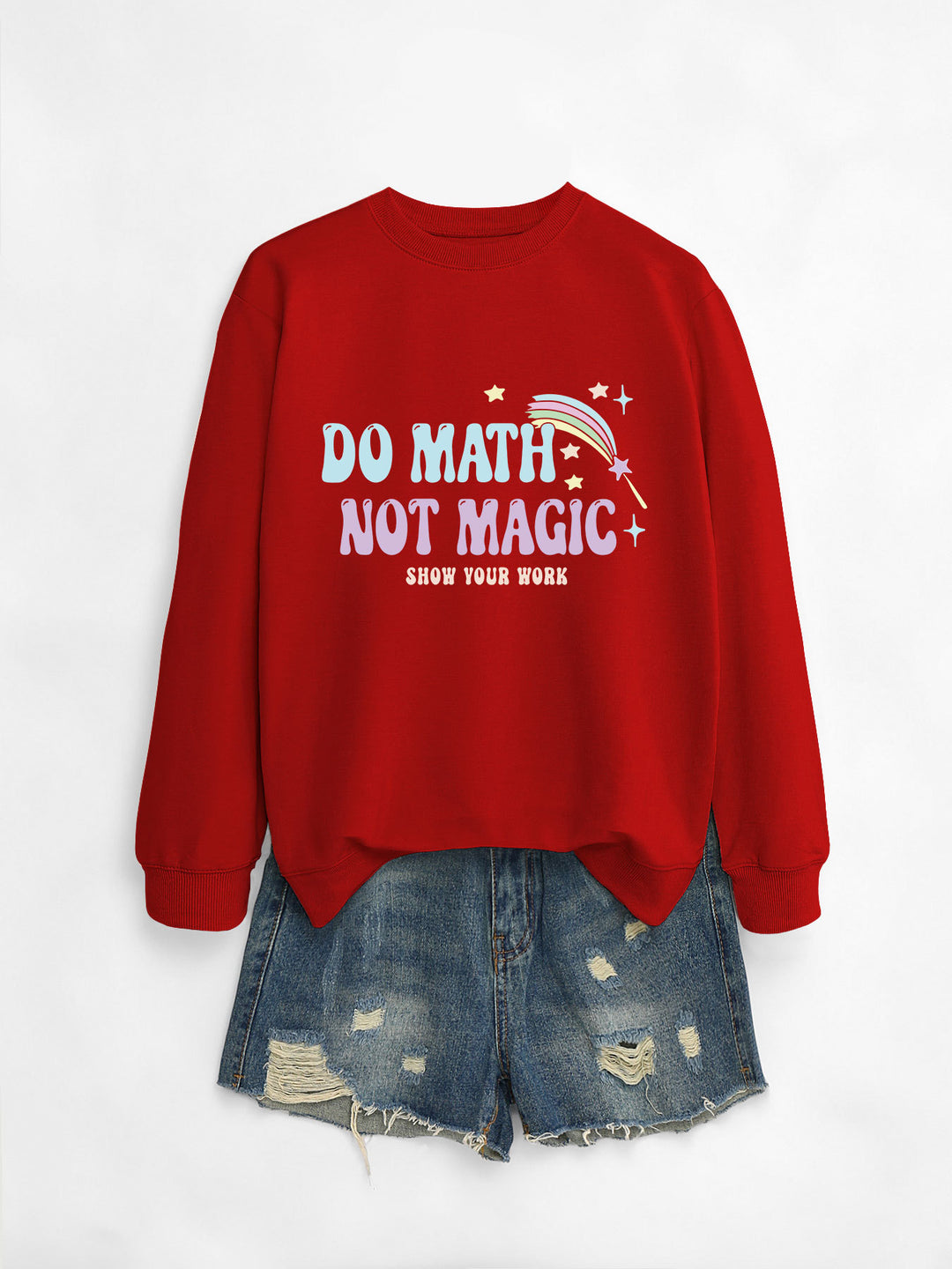 Dame casual sweatshirt med inspirerende matematikmotiv Stilla