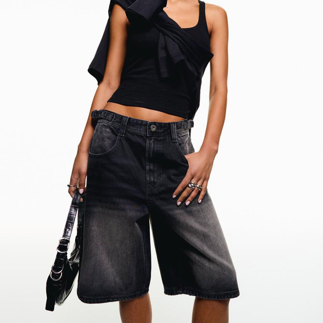 Damer højtskårne denim-shorts i moderne stil Skovae