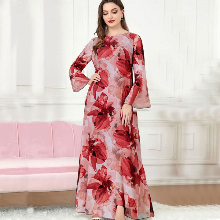 Femme Elegante Florale Maxi Kjole Stilla