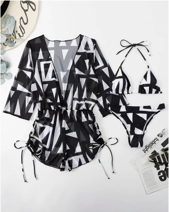 Dame ferie outfit med palmeprint Stilla