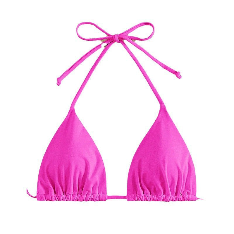 Dame triangel-bikini med justerbare stropper og bindedetaljer Skovae