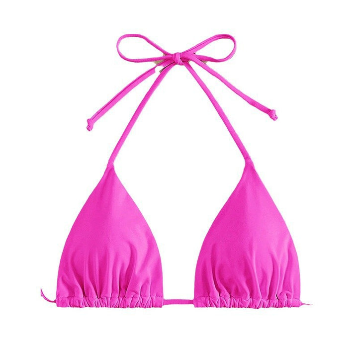 Dame triangel-bikini med justerbare stropper og bindedetaljer Skovae