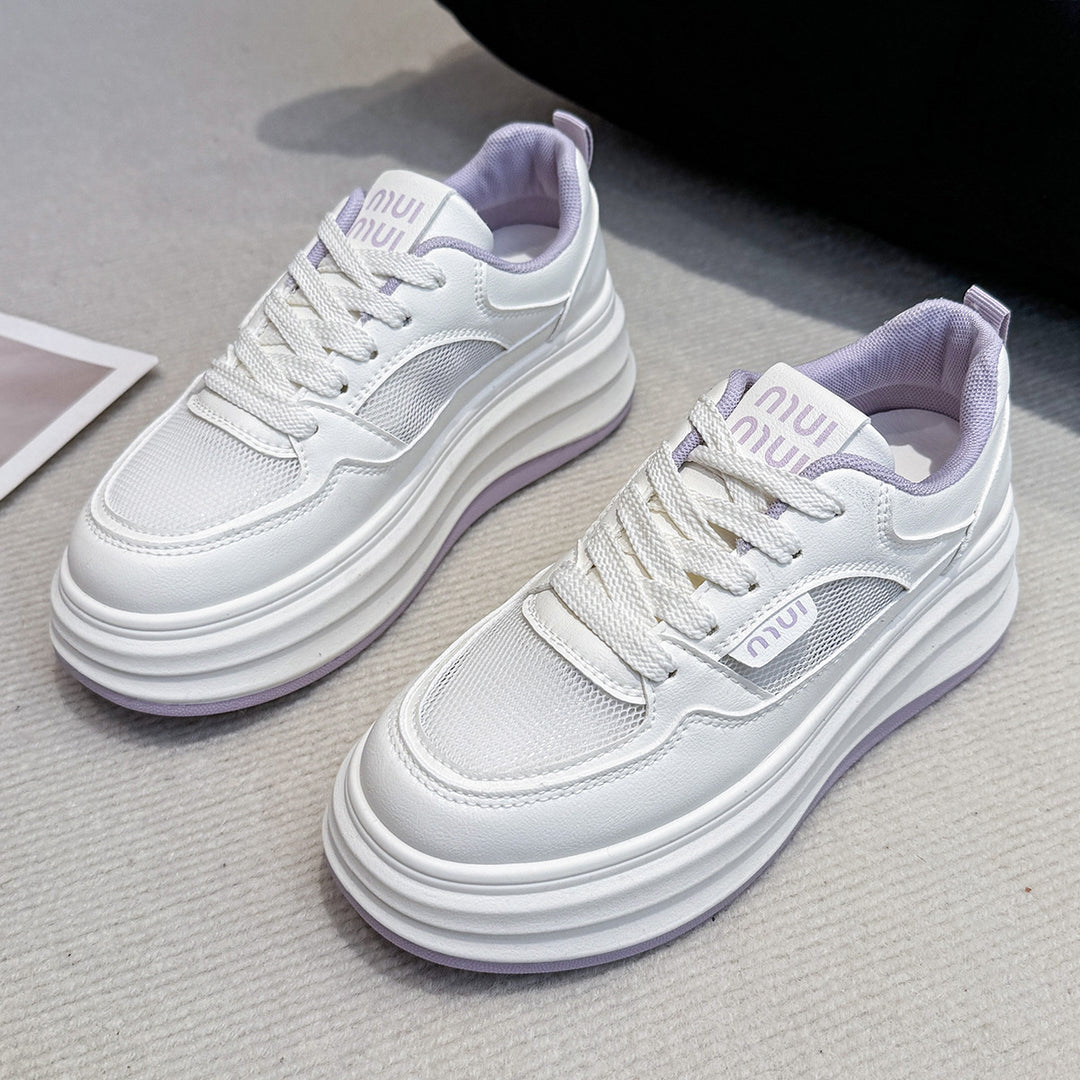 Dame Sneakers med luftgennemtrængeligt mesh-overflade og trendy plateau sål Stilla