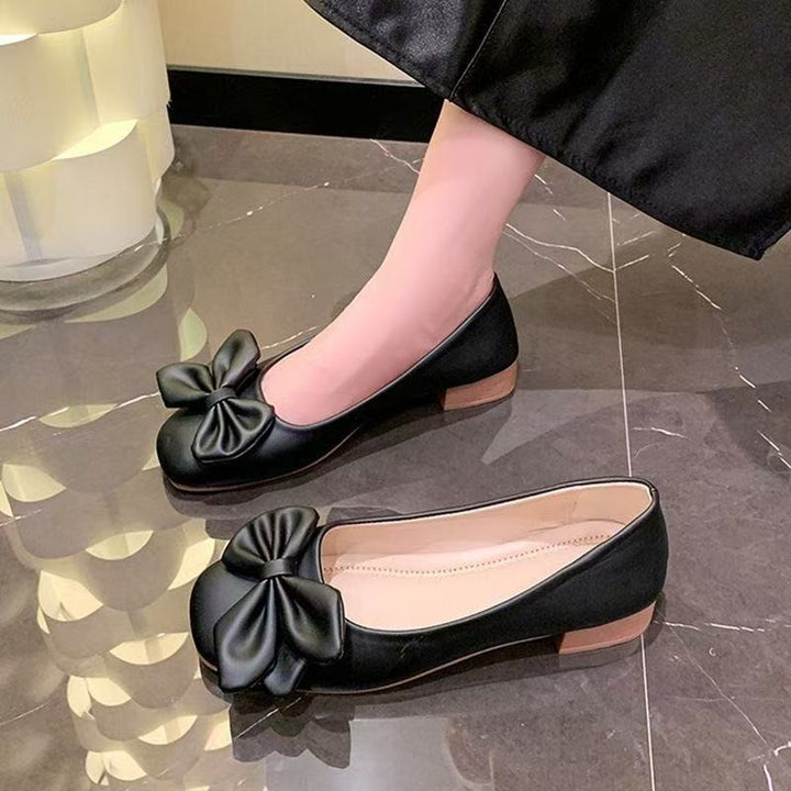 Dame elegante ballerinaer med moderne sløjfeapplikation Stilla