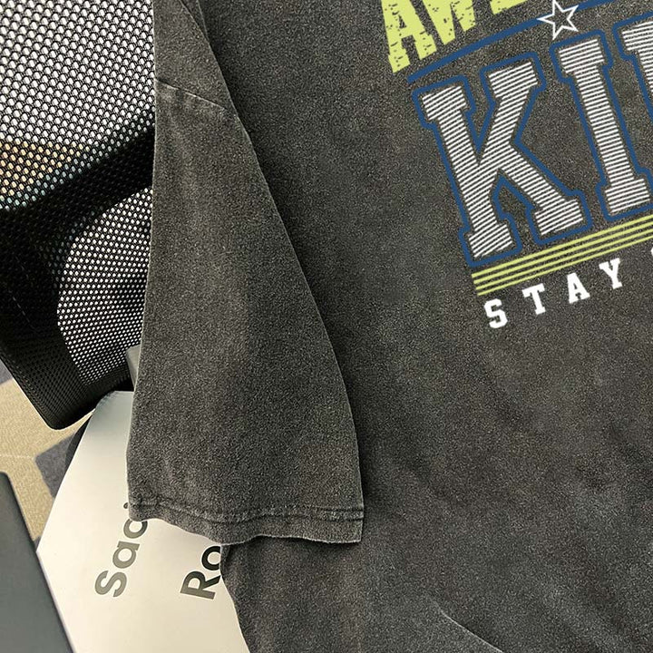 Dame T-Shirt med iøjnefaldende designet motiv og afslappet snit Stilla