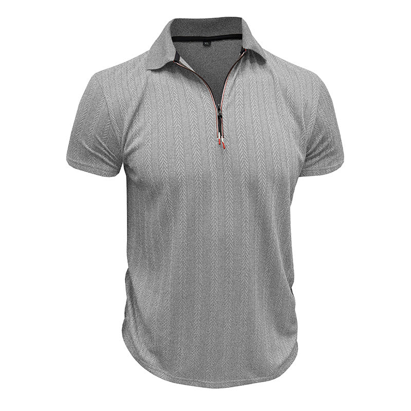 Herrer polo shirt med lynlås og struktureret design Stilla