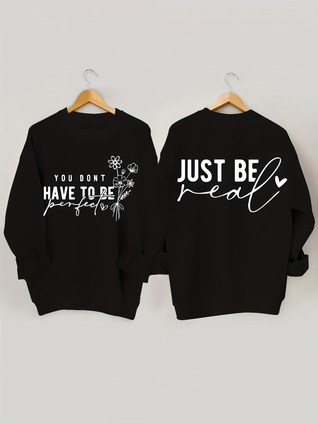 Kvinders afslappede sweater med inspirerende budskaber Stilla