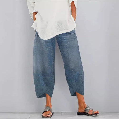 Kvinder Bredbenede Kortede Jeans Stilla