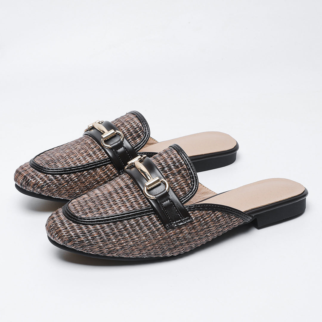Dame Slip-On Mokkasiner med dekorativ spænde lukning Stilla