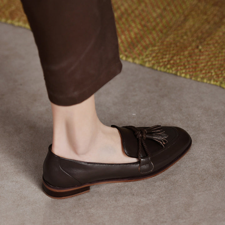 Herrer læder slip-ons med frynse detalje Stilla
