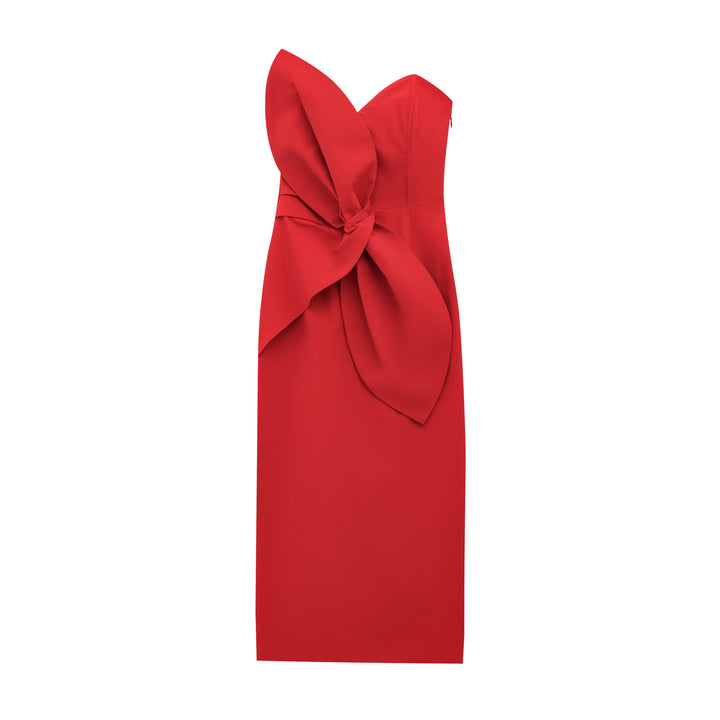 Dame Strapless Bodycon Kjole med Overdimensioneret Sløjfe-Detalje Stilla
