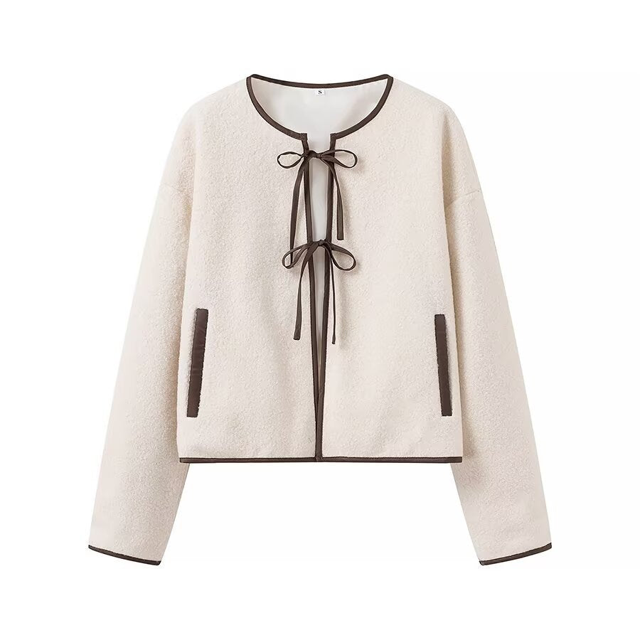 Femme Cozy Fleece Tie-Front Jakke Stilla
