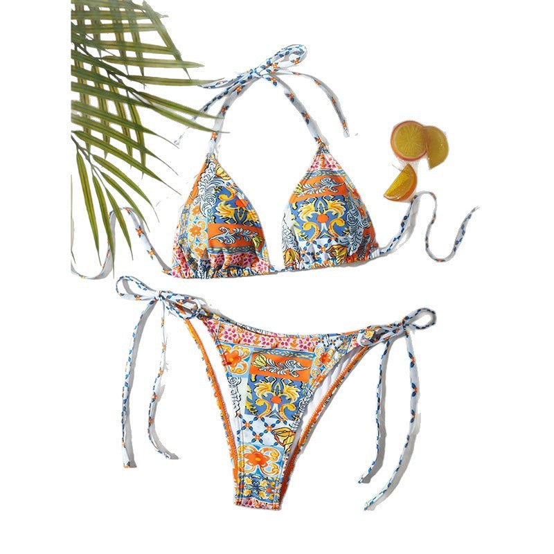 Dame Triangle String Bikini Sæt Stilla