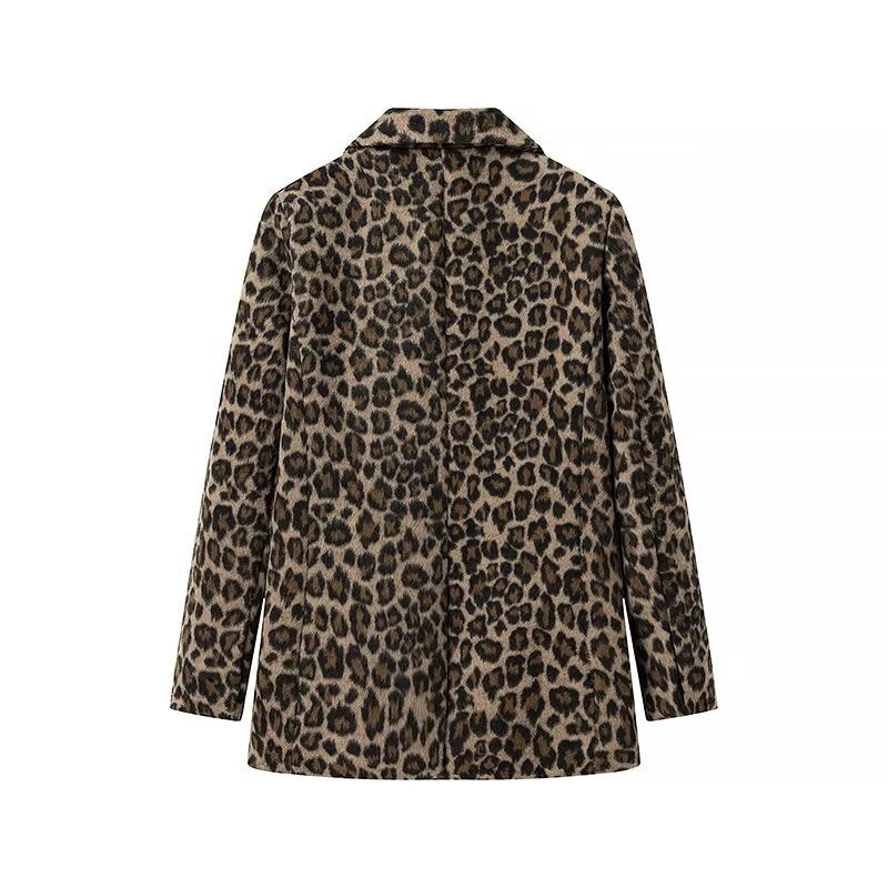 Dame elegant blazer jakke i stilfuldt leopardmønster Stilla