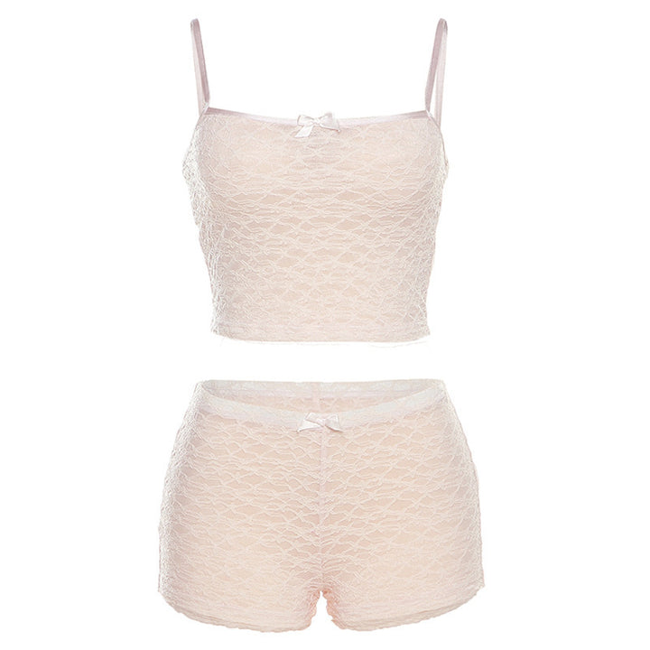Dame Loungewear Sæt lavet af delikat spidsemateriale Skovae
