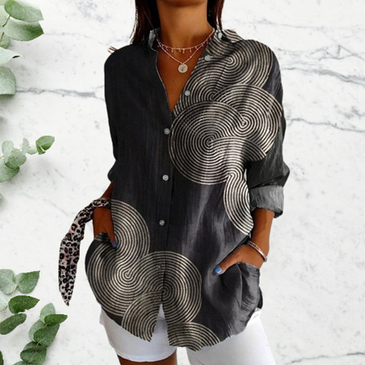 Dame Elegant og stilfuld bluse med geometrisk mønster Stilla