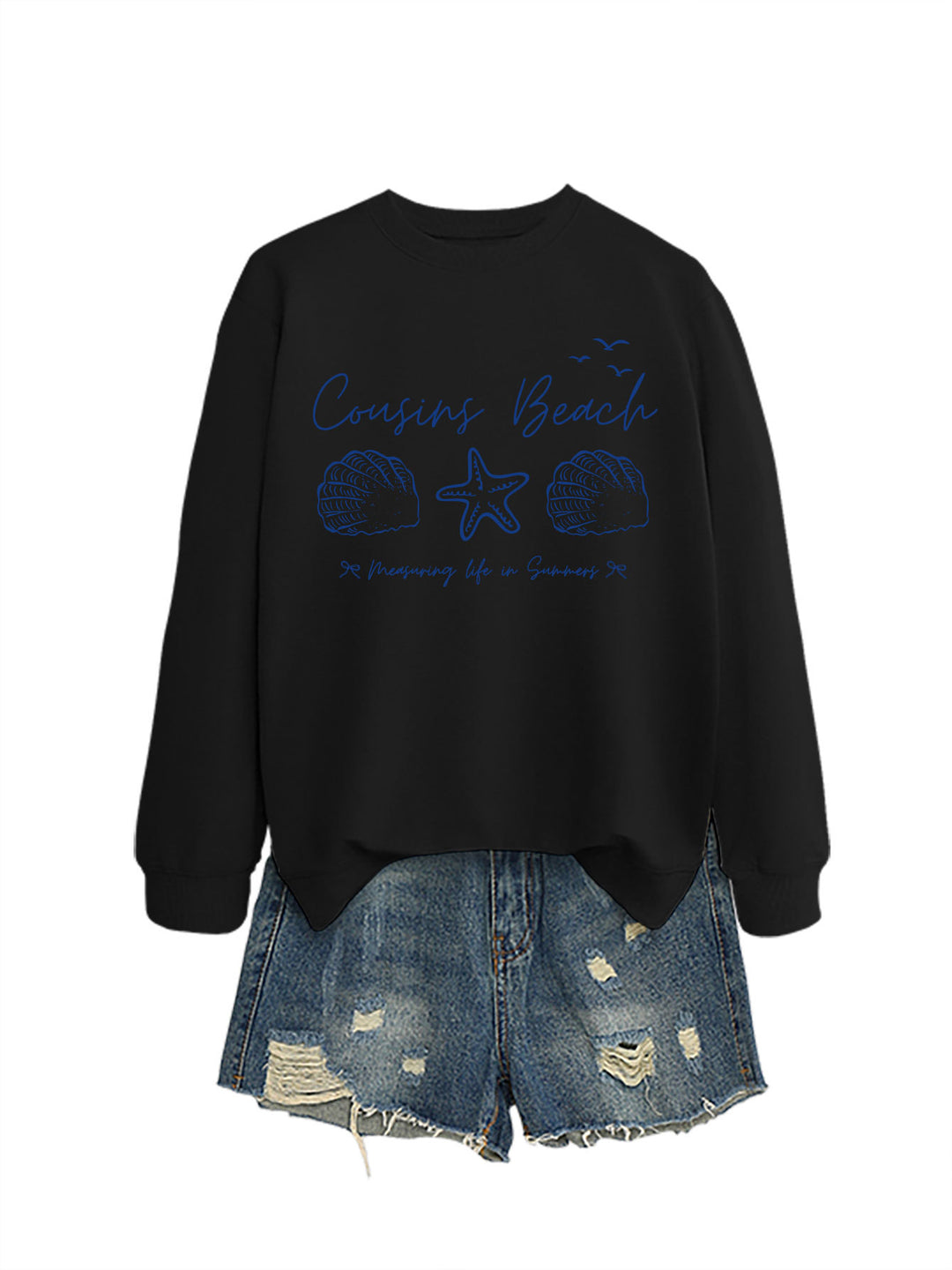 Kvinders sweatshirt med maritimt motiv og komfortabel pasform Stilla