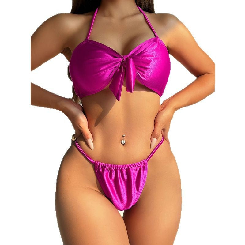 Dame Halter Sløjfe-To-dele Bikini Sæt Stilla