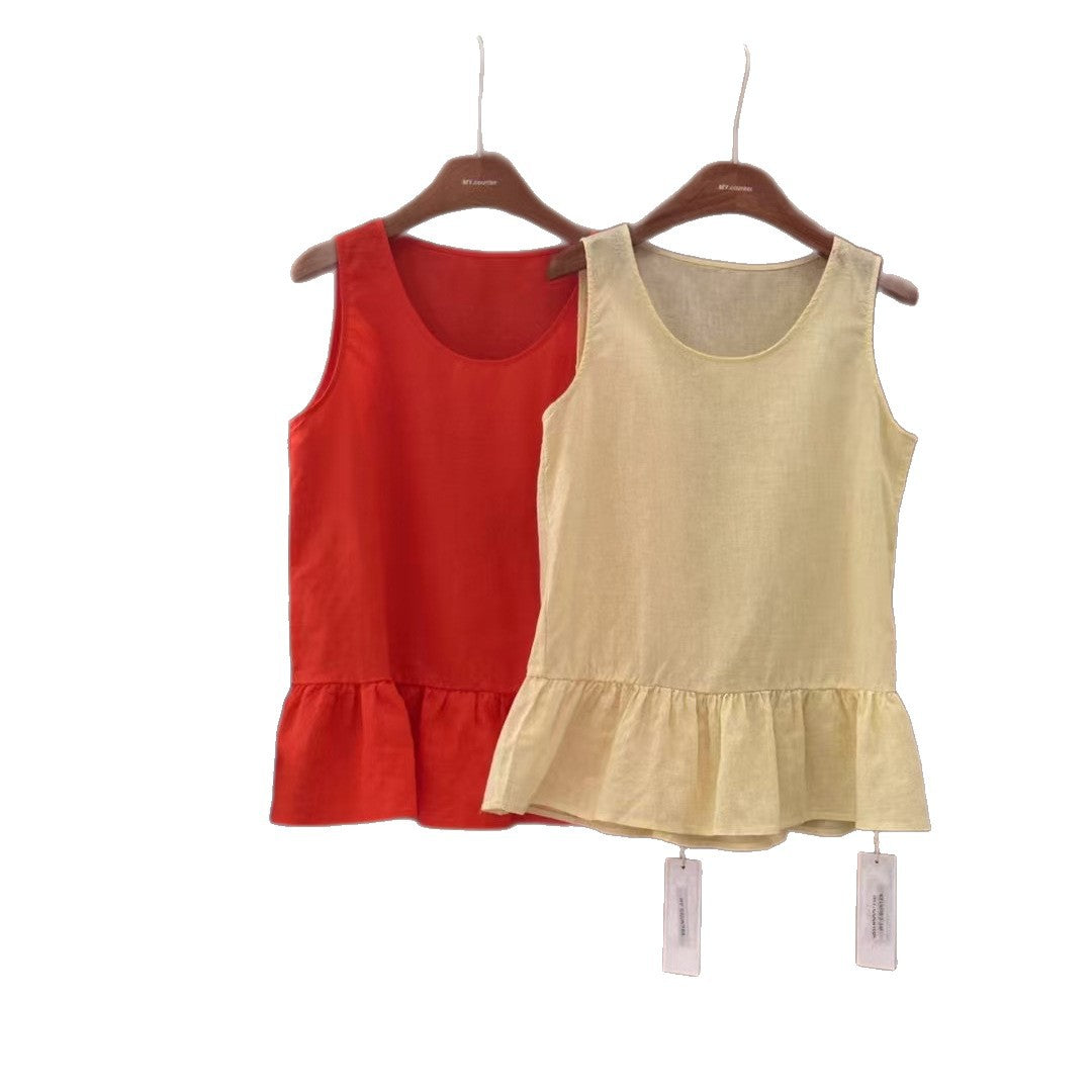 Femme Peplum Kant Ærmeløs Top Stilla