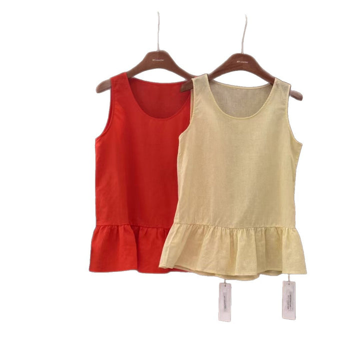 Femme Peplum Kant Ærmeløs Top Stilla