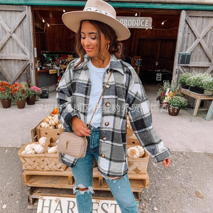 Dame Ternet Overgangsjakke i Casual-Style med store Knapper Stilla