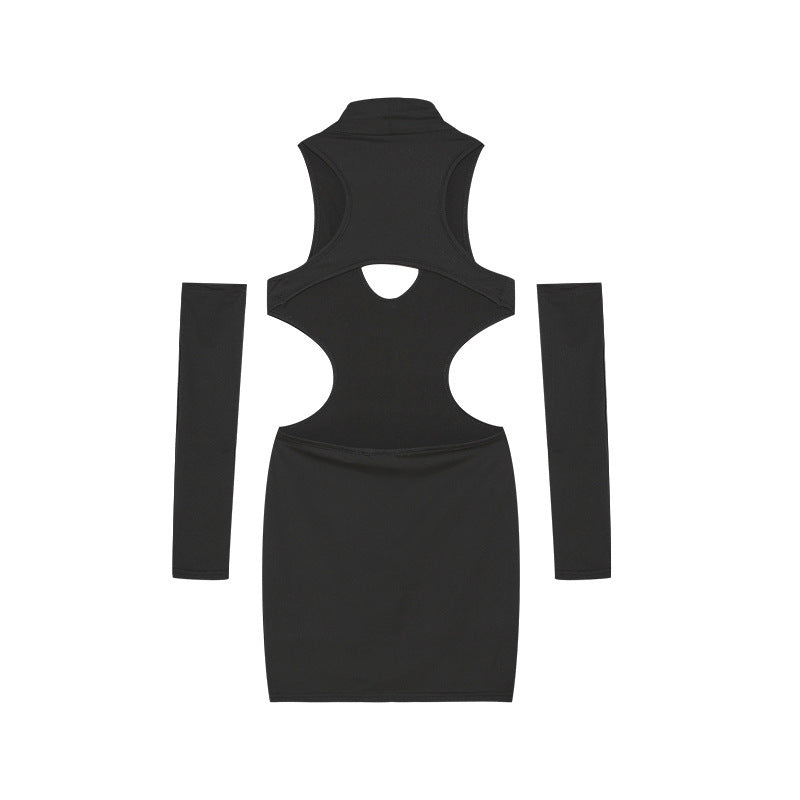 Femme Cut-Out Bodycon Mini Kjole med lange Ærmer Stilla