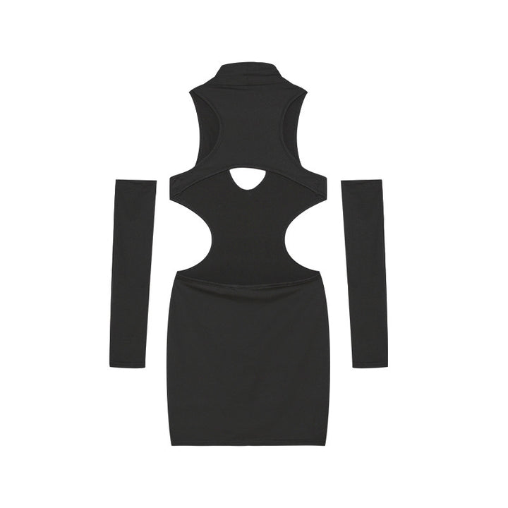 Femme Cut-Out Bodycon Mini Kjole med lange Ærmer Stilla