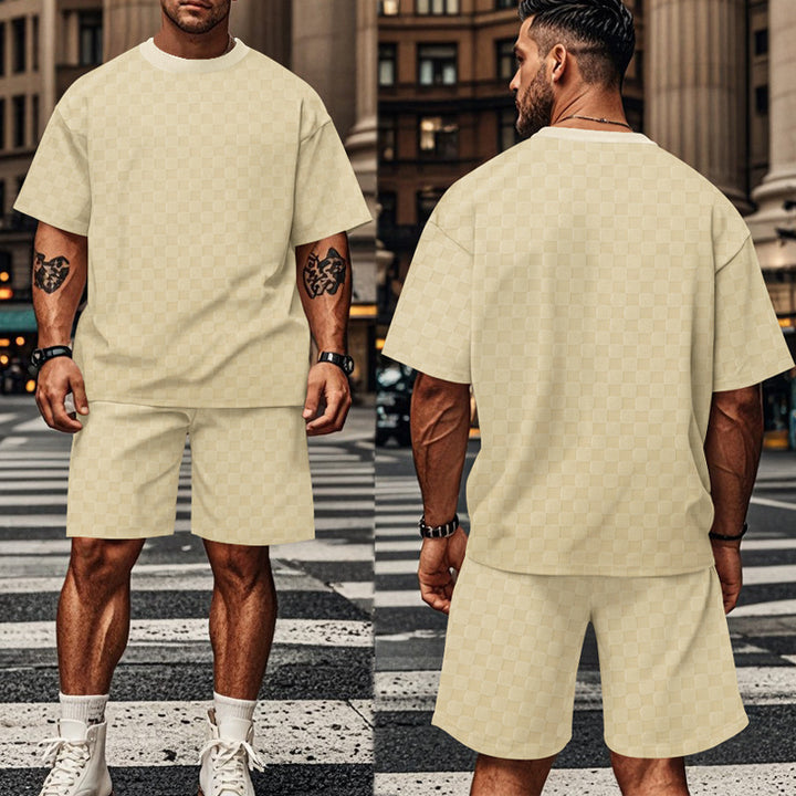 Herre afslappet T-shirt og shorts sæt Stilla