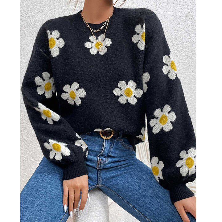 Dame trendy pullover med florale accenter og afslappet pasform Stilla