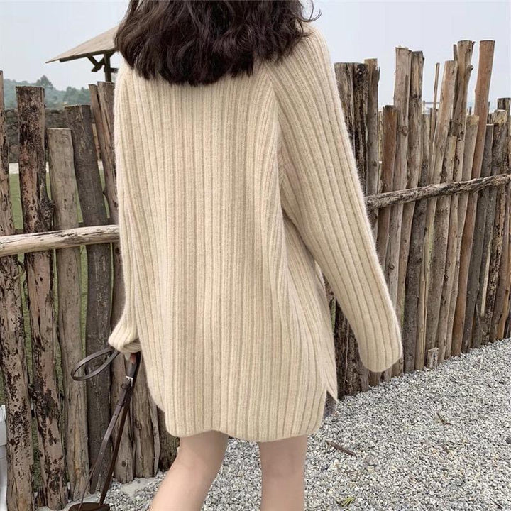 Kvinders hyggelige rib strik sweater Stilla