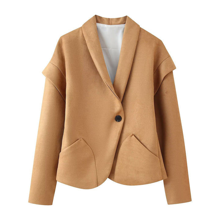 Damer elegant Suede-jakke med moderigtige lommer Stilla