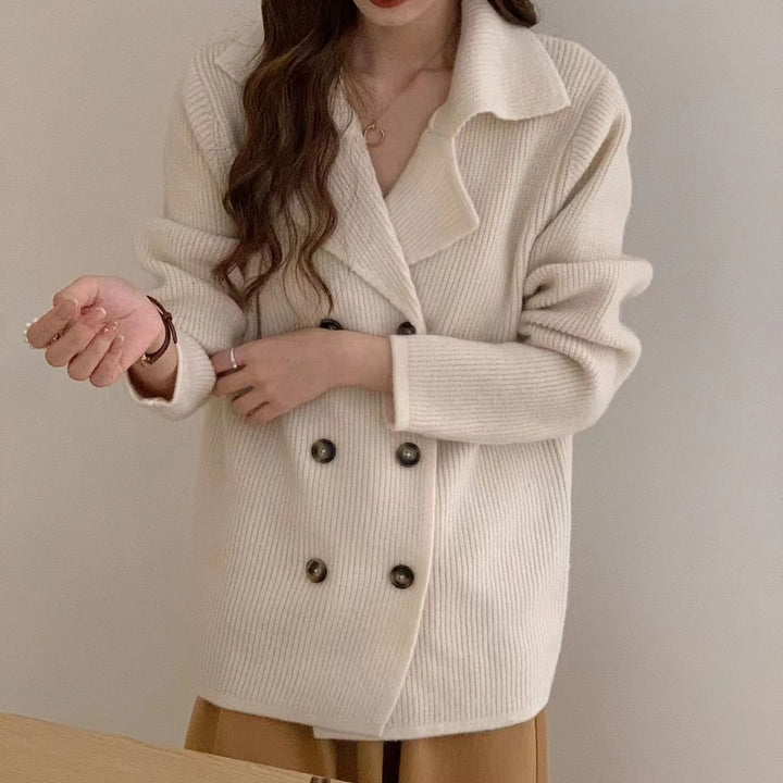 Femme Dobbeltknap Grovstrik Blazer Stilla