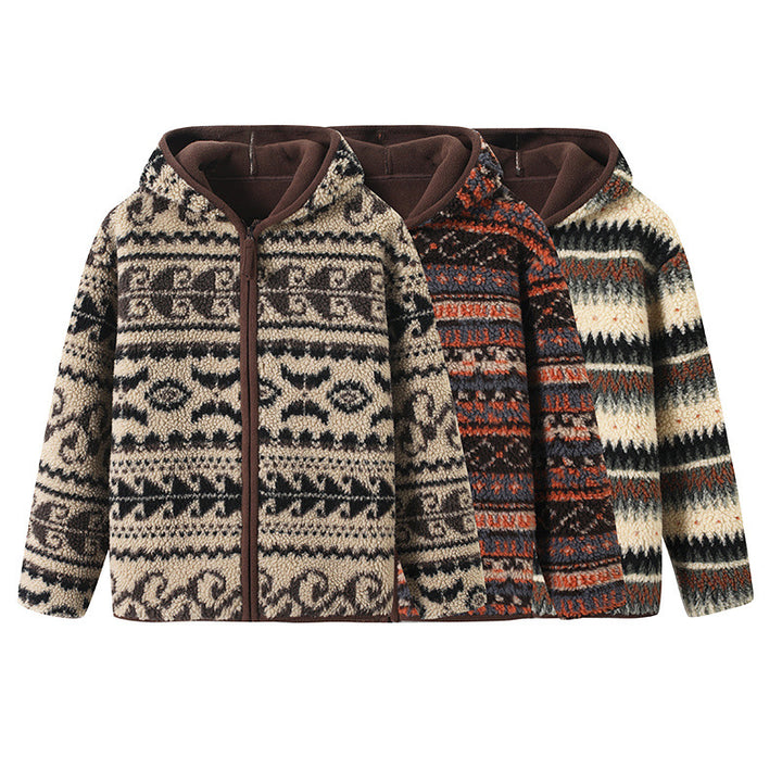 Kvinders Cozy Fleece Jakke med Trendy Mønster Stilla