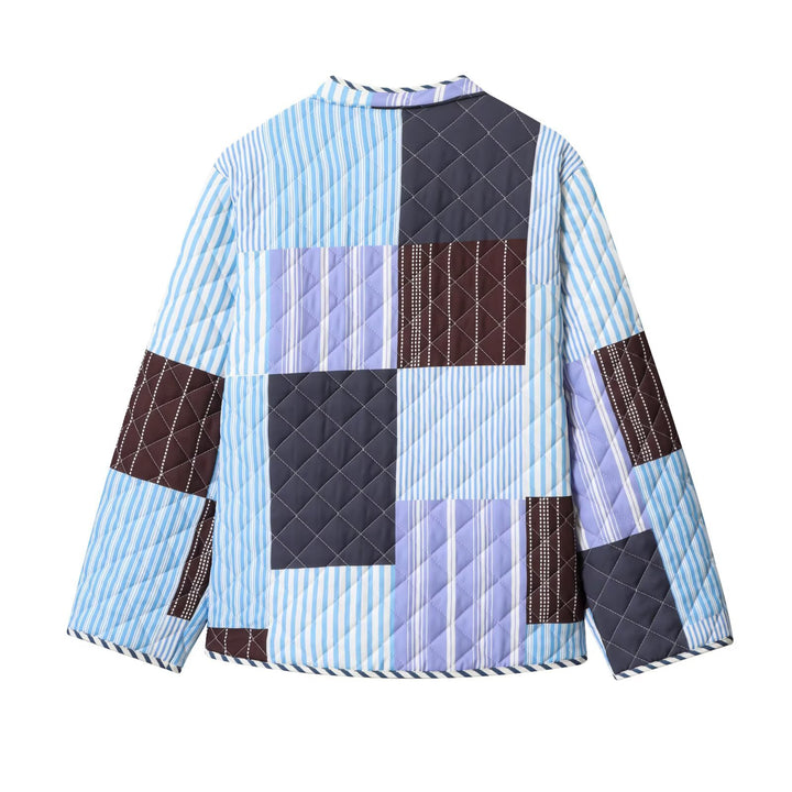 Dame quiltet jakke med farverigt patchwork-design Stilla